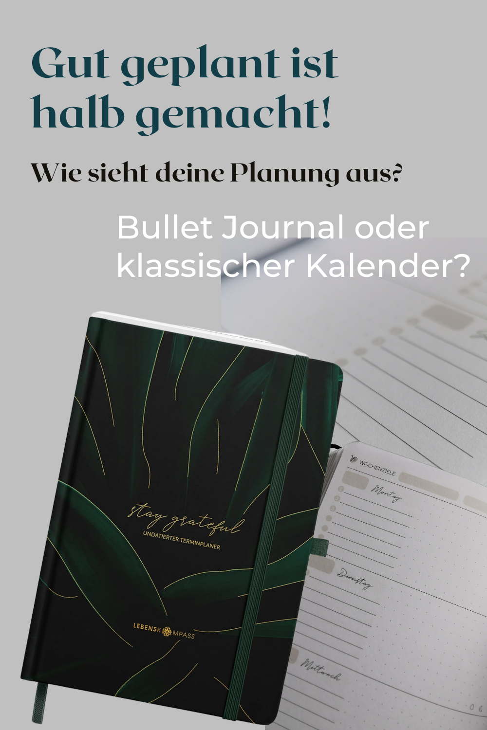 Gut geplant ist halb gemacht! Wie planst du? Mit einem klassischen Kalender oder im Bullet Journal? Die Kalender und auch das Bullet Journal der Firma Lebenskompass machen die Entscheidung echt nicht einfacher, denn beide sind echt schön!